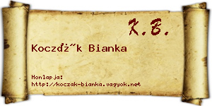 Koczák Bianka névjegykártya